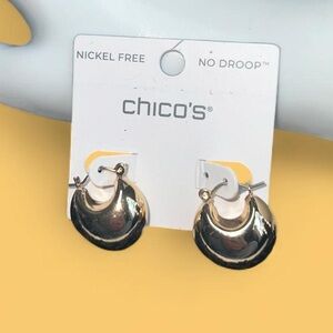 Chico's gold tone chunky hoop earrings